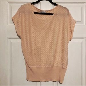 New York & Company Knit Shirt Pink Large